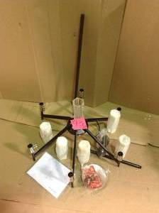 Aspire 6 Light 24 inch Black Nickel with Polished Nickel Chandelier Ceiling Light&nbsp&nbspin good condition