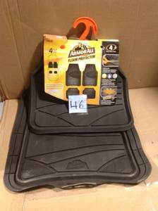 lot 46 image: Armor All Black Heavy Duty Rubber 19 in. x 29 in. Car Mat (4-Piece) &nbspin good condition