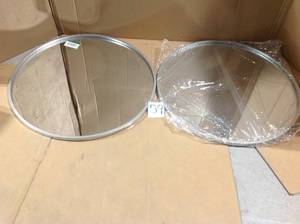 lot 59 image: 28 in. x 28 in. Silver Round Metal Mirror &nbspin good condition