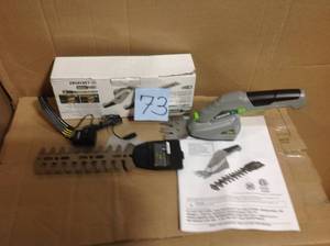 lot 73 image: Earthwise Cordless 3.6-Volt Lithium Garden Shear combo set  open box not used