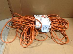 lot 13 image: HDX 100 ft. 163 IndoorOutdoor Extension Cord, Orange &nbspin good condition
