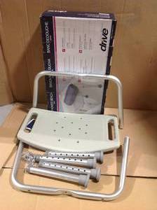 lot 17 image: Drive Grey Bathroom Safety Shower Tub Bench Chair &nbspin good condition