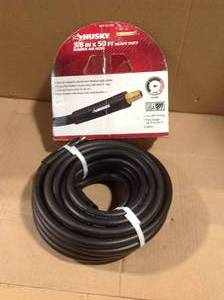 lot 18 image: Husky 38 in. x 50 ft. Heavy-Duty Rubber Hose v&nbspin good condition