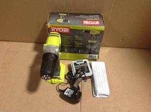 lot 37 image: RYOBI 12-Volt Lithium-Ion Cordless 38 in. DrillDriver Kit with 12-Volt Battery &nbspin good condition