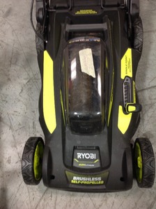 lot 115 image: Ryobi 20 in. 40-Volt Brushless Lithium-Ion Cordless Smart TREK Self-Propelled Walk Behind Mower BATTERY AND CHARGER ARE NOT INCLIUDE PLEASE REVIEW THE PHOTOS in good cond