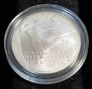 lot 30 image: 2012-P US STAR SPANGLED BANNER SILVER DOLLAR IN AIRTITE