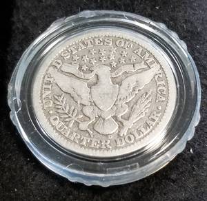 lot 51 image: 1916-D BARBER SILVER QUARTER IN AIRTITE