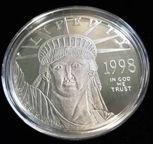 lot 08-A image: 4 TROY OZ .999 FINE SILVER 1998 STATUE OF LIBERTY IN AIRTITE
