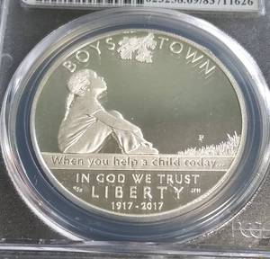 lot 27-A image: 2007-P PROOF BOYS TOWN US $1 SILVER COMMEMORATIVE PR69 DCAM PCGS