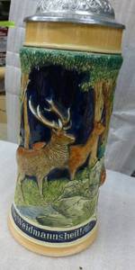 Beer Stein with fox handle made in Germany