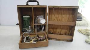 lot 160 image: Wooden Box With Items