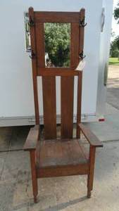 lot 167 image: Oak Hall Chair With Mirrors & Hookes