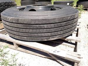lot 24 image: Recap 29575R22.5 Tire On Hub Pilot...