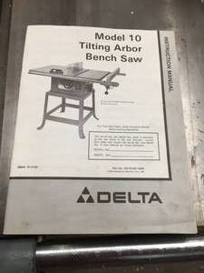 lot 172 image: Delta Model Ten Tilting Arbor Saw