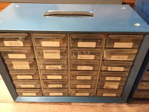 lot 105 image: Two Organizers Full Of Hardware
