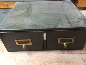 lot 154 image: Vintage Treasury Department Metal Storage and All Contents