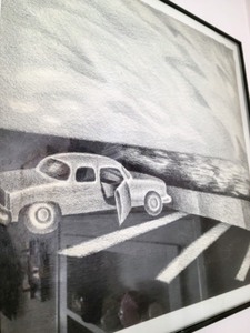 lot 32 image: Original Framed Charcoal Sketch-Artist Unknown