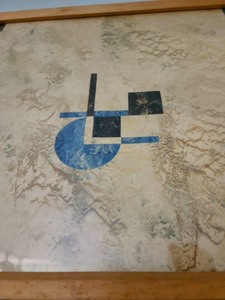 lot 39 image: Framed Vintage Linoleum