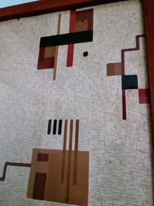 lot 43 image: Framed Piece of Vintage Linoleum