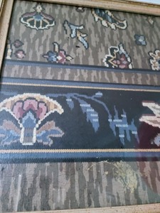 lot 45 image: Framed Piece of Vintage Linoleum