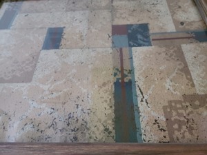 lot 48 image: Framed Piece of Vintage Linoleum