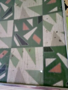 lot 49 image: Framed Piece of Vintage Linoleum