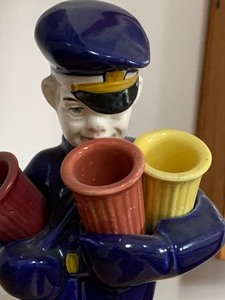 lot 212 image: Figural Decanter and Shot Glasses