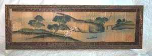 lot 259 image: Framed Asian Inspired Silk Painting