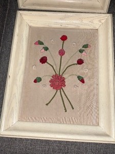 lot 256 image: Four Framed Floral Art Pictures