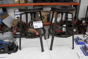 lot 86 image: Lot of (2) Adjustable Height Metal Stool