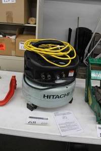 lot 68 image: Hitachi 6-Gallon Single Stage Portable Pancake Air Compressor EC 510 with Instruction Manual