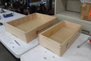 lot 87 image: Lot of (2) Woodland Cabinetry Wood Drawers with Dovetail Corners