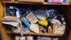 lot 163 image: Electrical Shelf Lot of Wire Connectors, Timers, Cords and More