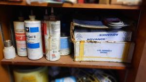 lot 164 image: Electrical Shelf Lot of Ballasts, Lubricant and More