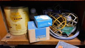 lot 165 image: Electrical Shelf Lot of Temporary Lighting, Light Parts and More