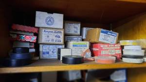 lot 178 image: Electrical Shelf Lot Conduit Fittings, Electrical Tape and More