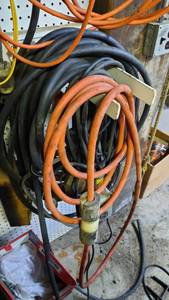 lot 191 image: Hook of Large Power Extension Cable, Trouble Light and More