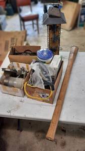 lot 309 image: Lot of Brid Feeder, Axe Handle, Filter, Hose