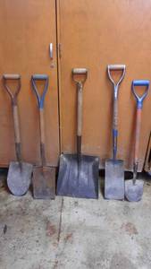 lot 351 image: (5) Short Handle Shovels