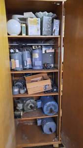 lot 355 image: Electrical Lot - (5) Shelves of Electric Motors and More
