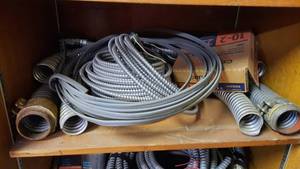 lot 366 image: Electrical Lot - Shelf of Clad Wire and More