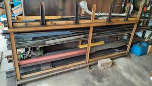 lot 373 image: Large Lot of Steel w Rack - Flat, Angle and More