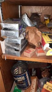 lot 425 image: Shelf Lot of Wood Putty and Hardware