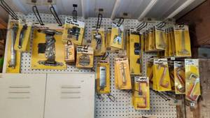 lot 454 image: Inventory of Hinges, Door Closer, Handles, Storage Hooks and More