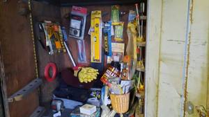 lot 482 image: Shelf Lot of Tools, Gloves, Multimeter, Stud Sensor and Much More