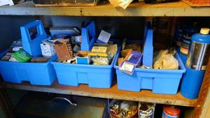 lot 483 image: Shelf Lot of bins of Hardware and More