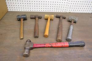 lot 29 image: (6) Ballpeen Hammers, Mallets and More
