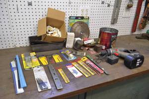 lot 40 image: Drill Bits, Punches, Cordless Drill and More