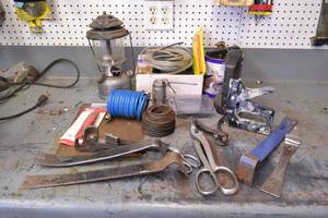 lot 51 image: Lot of Crow Bars, Lantern and More