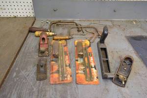 lot 59 image: Lot of Coping Saws, Rasp, Planes and More